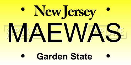 MAEWAS New Jersey License Plate