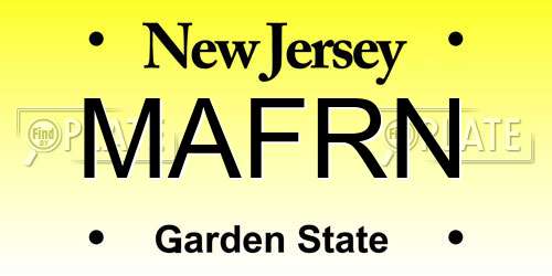 MAFRN New Jersey License Plate