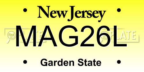 MAG26L New Jersey License Plate