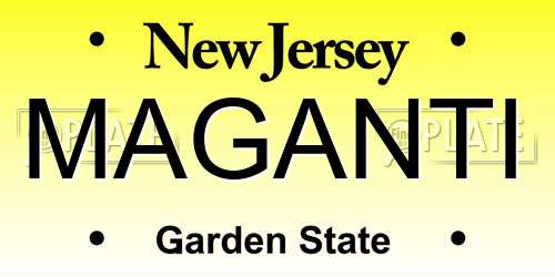 MAGANTI New Jersey License Plate