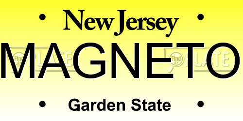 MAGNETO New Jersey License Plate