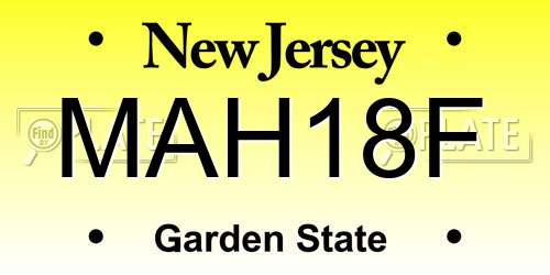 MAH18F New Jersey License Plate