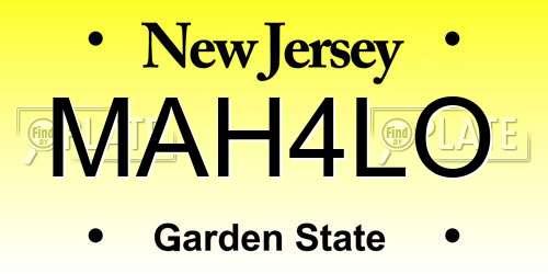 MAH4LO New Jersey License Plate