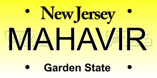 MAHAVIR New Jersey License Plate