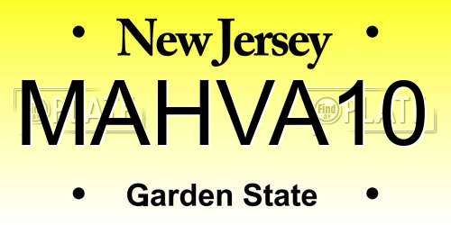 MAHVA10 New Jersey License Plate