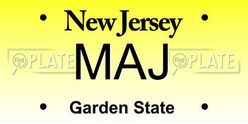 MAJ New Jersey License Plate