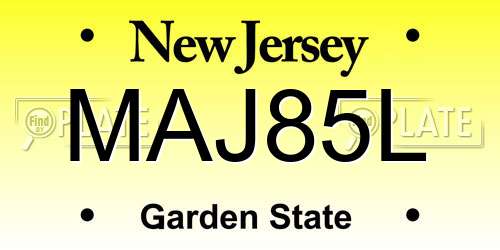 MAJ85L New Jersey License Plate