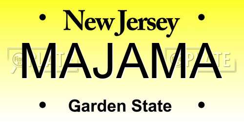 MAJAMA New Jersey License Plate