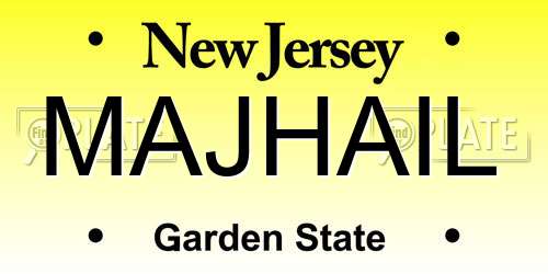MAJHAIL New Jersey License Plate