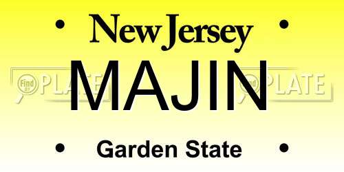 MAJIN New Jersey License Plate