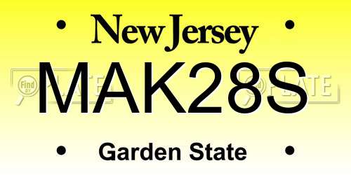 MAK28S New Jersey License Plate