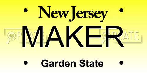 MAKER New Jersey License Plate