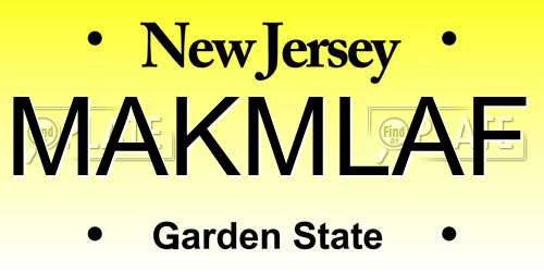 MAKMLAF New Jersey License Plate
