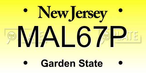 MAL67P New Jersey License Plate