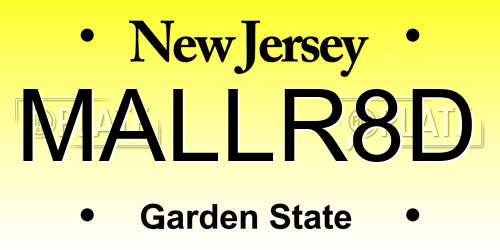 MALLR8D New Jersey License Plate