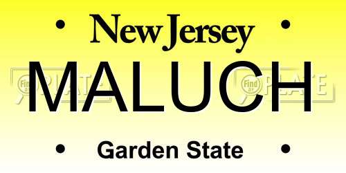 MALUCH New Jersey License Plate
