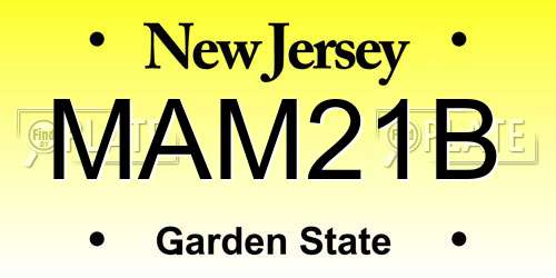 MAM21B New Jersey License Plate