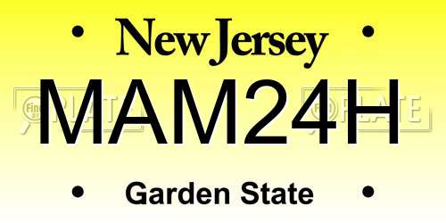 MAM24H New Jersey License Plate