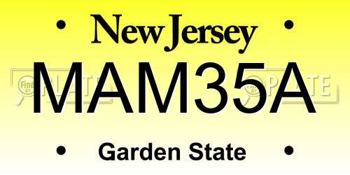 MAM35A New Jersey License Plate