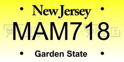 MAM718 New Jersey License Plate