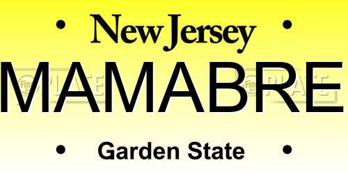 MAMABRE New Jersey License Plate