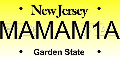 MAMAM1A New Jersey License Plate
