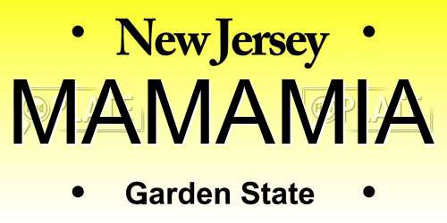 MAMAMIA New Jersey License Plate