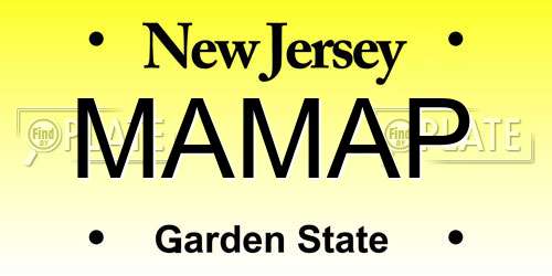MAMAP New Jersey License Plate