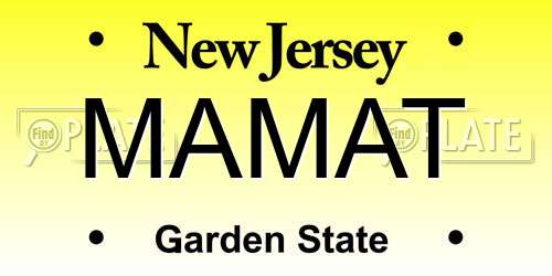 MAMAT New Jersey License Plate