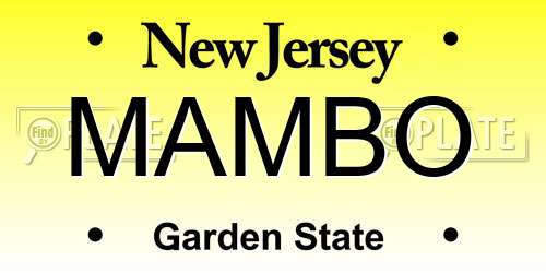 MAMBO New Jersey License Plate