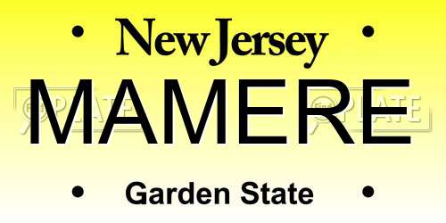 MAMERE New Jersey License Plate