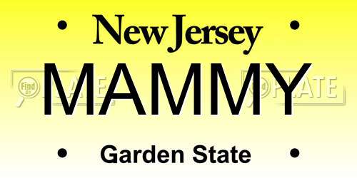 MAMMY New Jersey License Plate