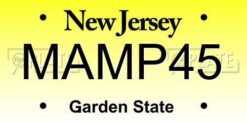 MAMP45 New Jersey License Plate