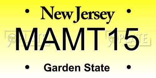 MAMT15 New Jersey License Plate
