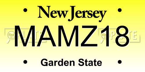 MAMZ18 New Jersey License Plate