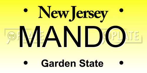 MANDO New Jersey License Plate