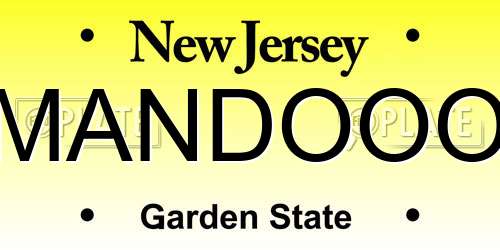 MANDOOO New Jersey License Plate