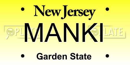 MANKI New Jersey License Plate