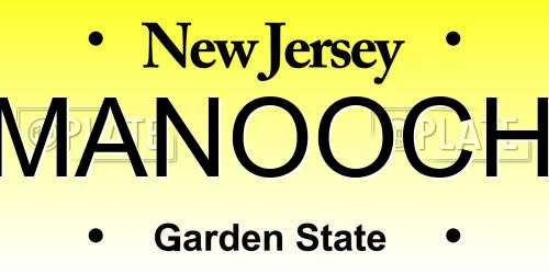 MANOOCH New Jersey License Plate