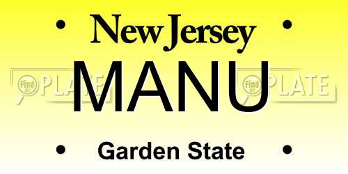 MANU New Jersey License Plate