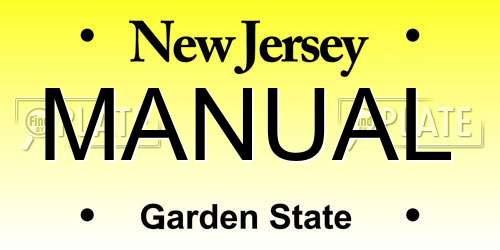 MANUAL New Jersey License Plate