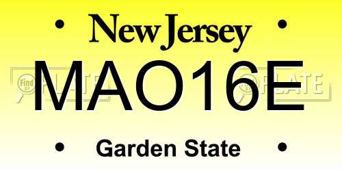 MAO16E New Jersey License Plate