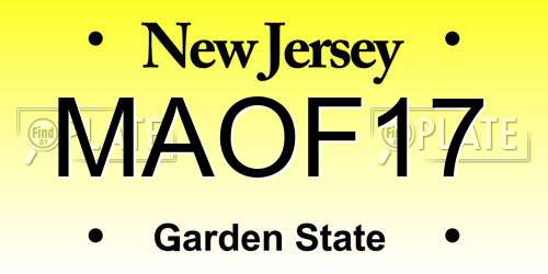MAOF17 New Jersey License Plate
