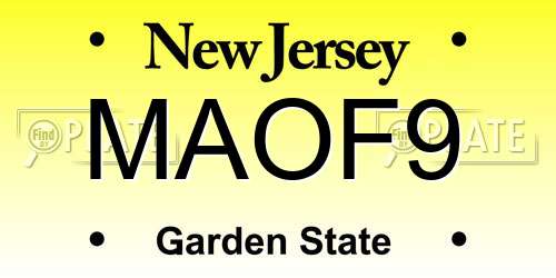 MAOF9 New Jersey License Plate