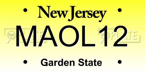 MAOL12 New Jersey License Plate