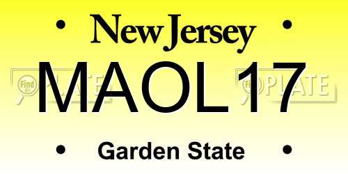MAOL17 New Jersey License Plate