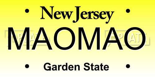 MAOMAO New Jersey License Plate