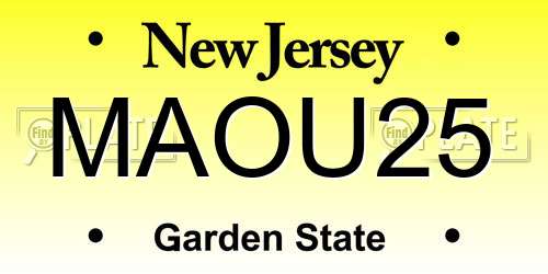 MAOU25 New Jersey License Plate