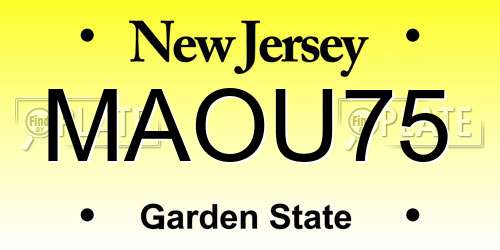 MAOU75 New Jersey License Plate