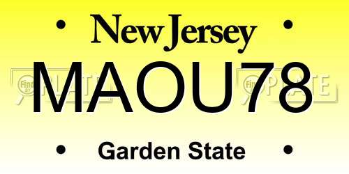 MAOU78 New Jersey License Plate